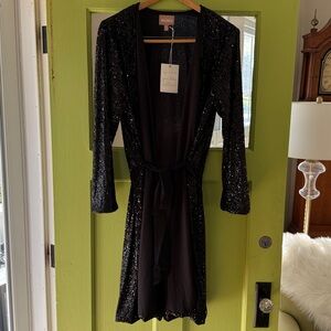 NWT Show Me Your Mumu black encore sequin kimono sequin wrap dress sz XL